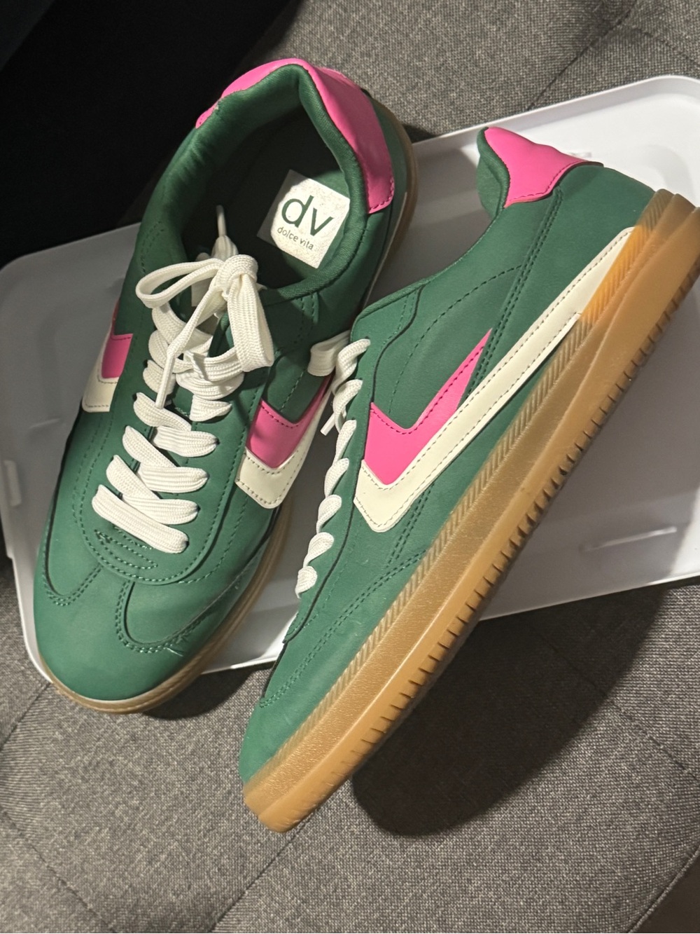 DV by Dolce Vita Green and Pink Women's Sneakers